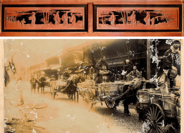 第五代酿酒匠人「北原伊兵卫延重」在新建主屋时,获御前重臣高远城内藤城主赠送一对镂空匾额。匾额由诹访神社工匠「立川专四郎富种」雕刻,其内容为「竹林七贤」,这也成为「七贤」名字的由来。